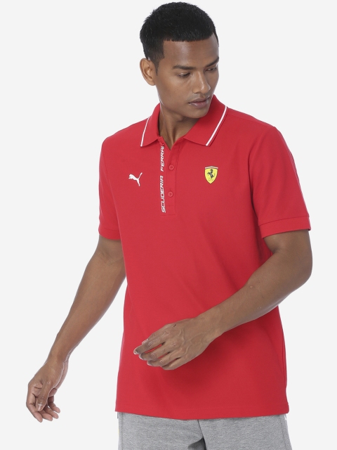 

Puma Men Red SF Polo Rosso Corsa Printed Polo Collar T-shirt