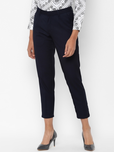 

Allen Solly Woman Women Navy Blue Regular Fit Solid Formal Trousers