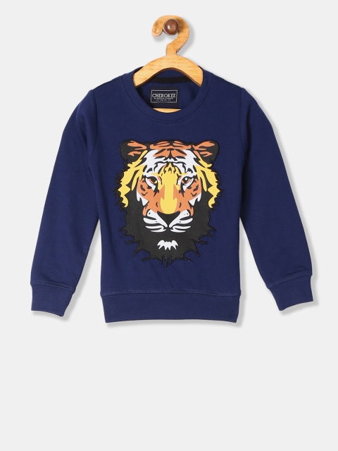 

Cherokee Boys Navy Blue & Yellow Printed Sweatshirt