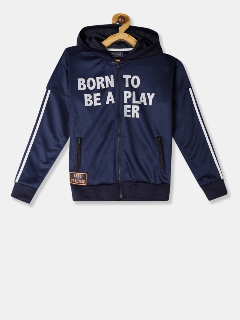 

Cherokee Boys Navy Blue & White Printed Bomber Jacket
