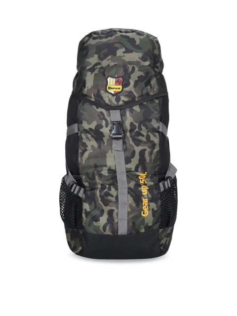 

Impulse Unisex Green & Black Camouflage Print Gear Up Matric Rucksack