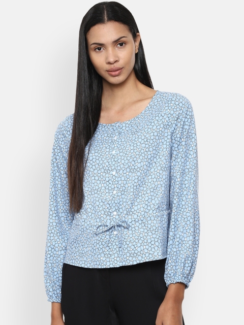 

Van Heusen Women Blue Printed Top
