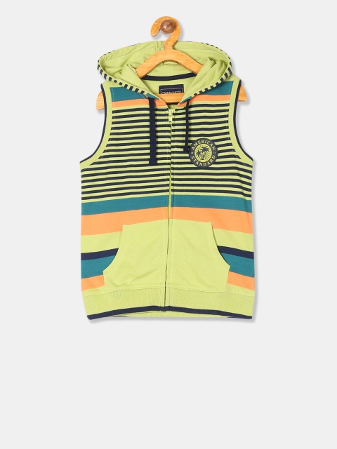 

Cherokee Boys Lime Green & Navy Blue Striped Hooded Sweatshirt