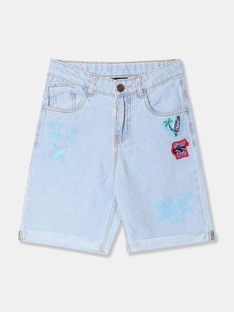 

Cherokee Boys Blue Solid Regular Fit Denim Shorts