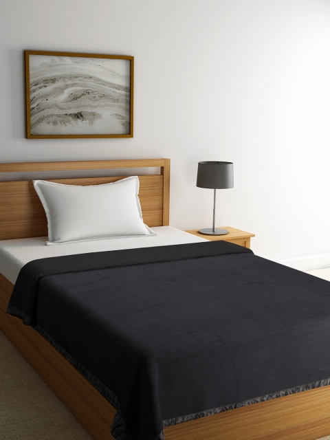 

Portico New York Black Solid AC Room 300 GSM Single Bed Blanket