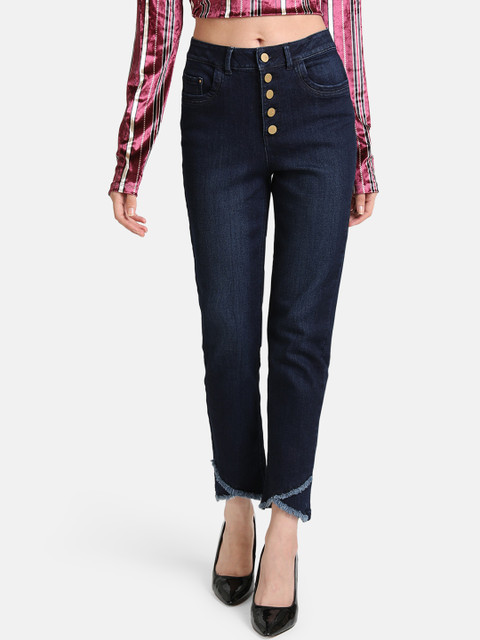 

Kazo Women Navy Blue Slim Fit Mid-Rise Clean Look Jeans