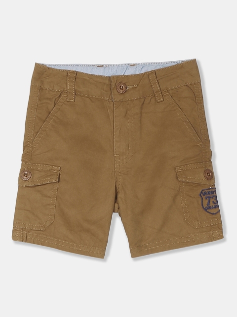 

Cherokee Boys Brown Solid Regular Fit Cargo Shorts
