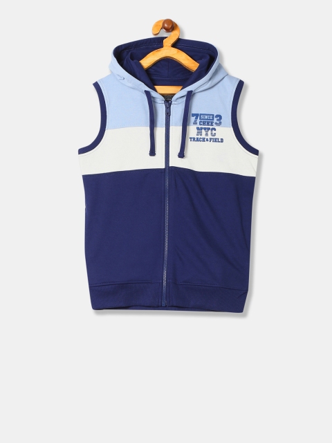 

Cherokee Boys Blue & White Colourblocked Hooded Sweatshirt