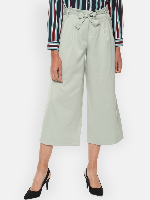 

Van Heusen Women Green Regular Fit Solid Parallel Trousers