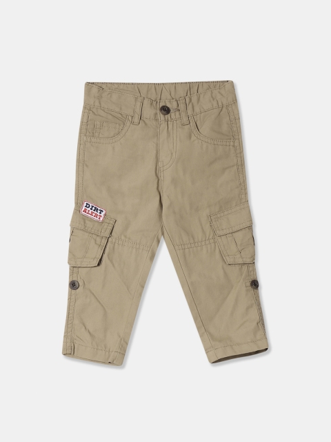 

Donuts Boys Beige Regular Fit Solid Cargos