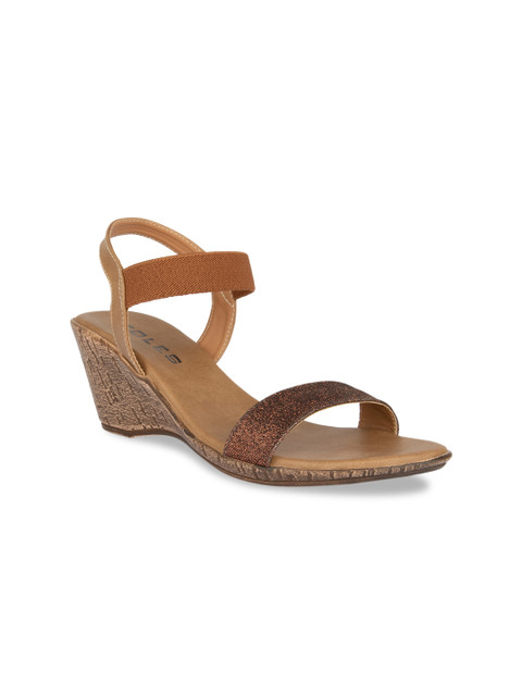 

SOLES Women Bronze-Toned Solid Heels