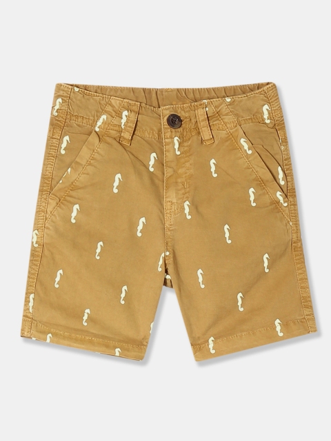 

Cherokee Boys Mustard Yellow Printed Regular Fit Regular Shorts