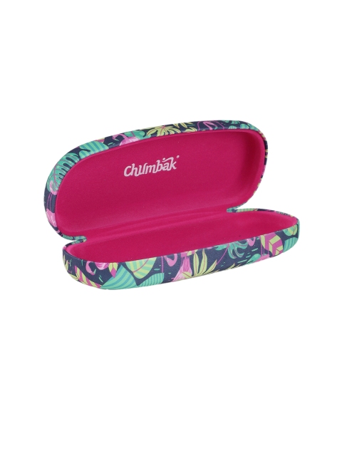 

Chumbak Unisex Navy Blue & Green Printed Tropical Flamingo Sunglasses Case