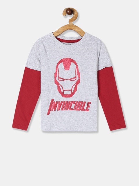 

Colt Boys Grey Iron Man Printed Round Neck T-shirt
