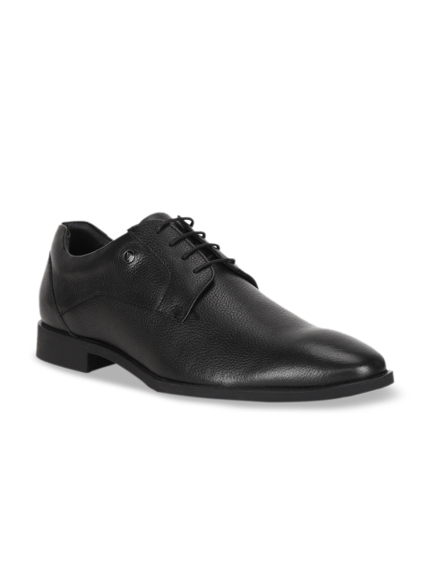 

Van Heusen Men Black Solid Leather Formal Derbys