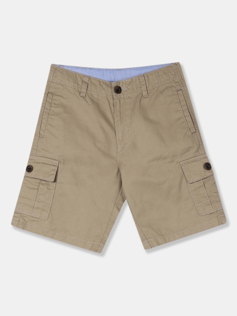 

Cherokee Boys Beige Solid Regular Fit Cargo Shorts
