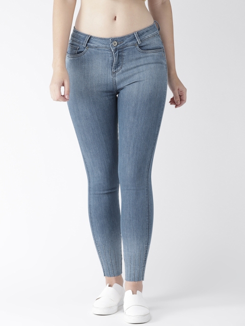 

Xpose Women Blue Super Skinny Fit High-Rise Clean Look Stretchable Cropped Jeans