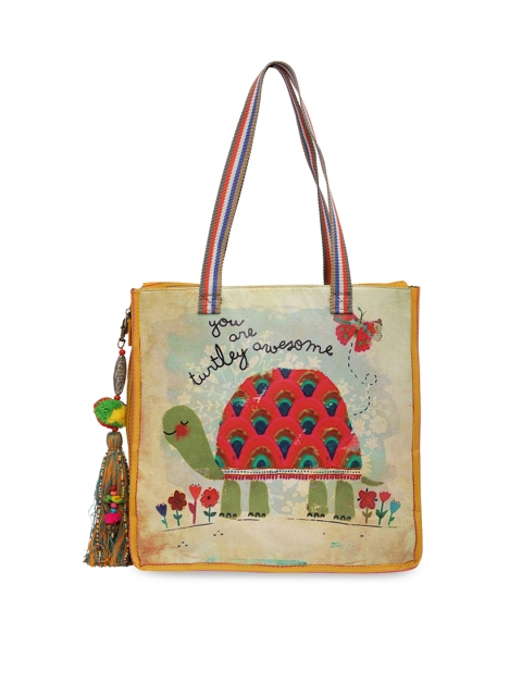 

The House of Tara Beige & Green Printed Shoulder Bag