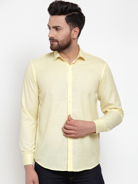 

JAINISH Men Yellow Classic Slim Fit Solid Casual Shirt