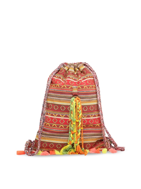 

The House of Tara Women Multicoloured Textured Backpack, Multi