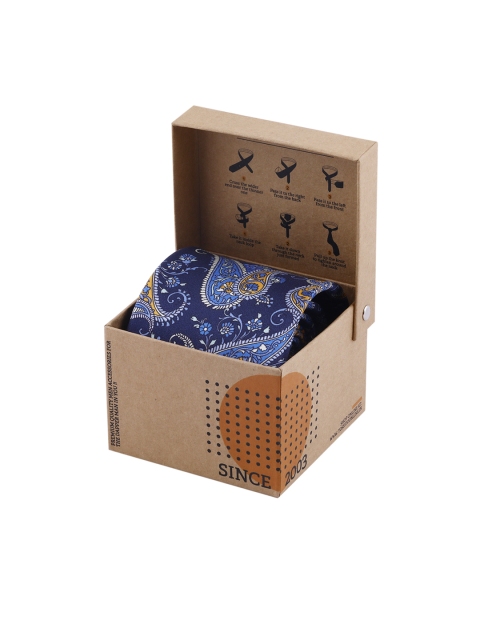 

Tossido Blue Printed Broad Tie