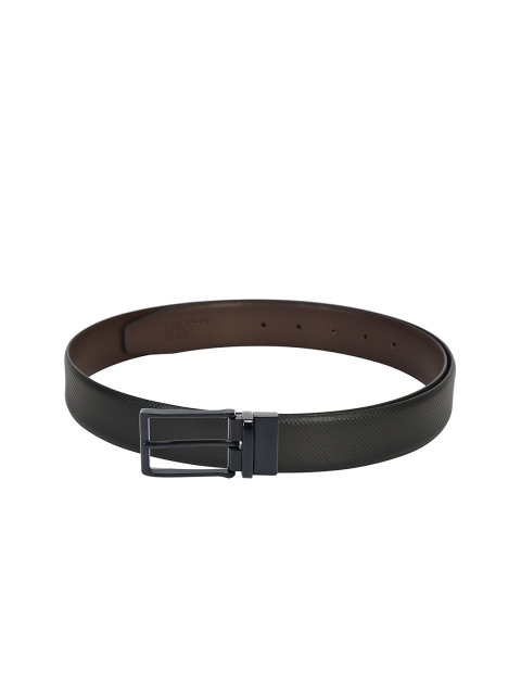 

Second SKIN Men Black & Brown Textured Reversible Leather Belt