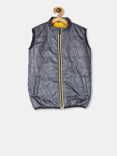 

Cherokee Boys Charcoal Grey & Blue Solid Puffer Jacket