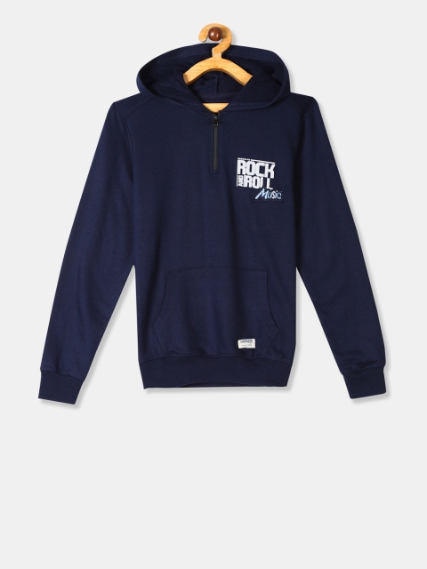 

Cherokee Boys Navy Blue Printed Hooded Sweatshirt