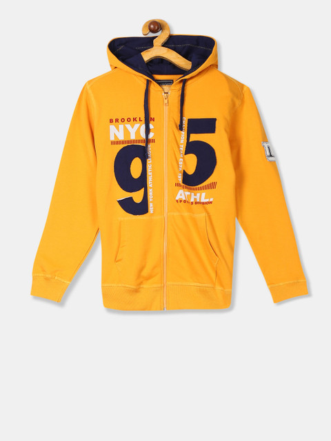 

Cherokee Boys Yellow Printed Hooded Sweatshirt