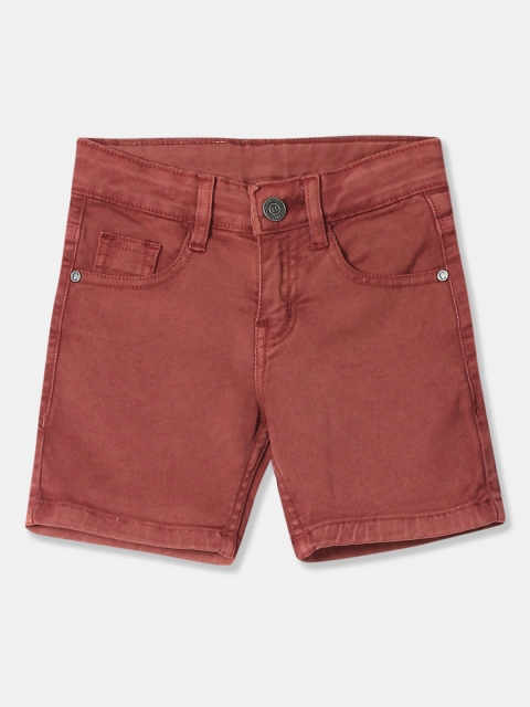 

Cherokee Boys Red Solid Slim Fit Denim Shorts