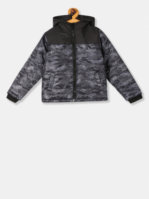 

Cherokee Boys Black & Grey Printed Puffer Jacket