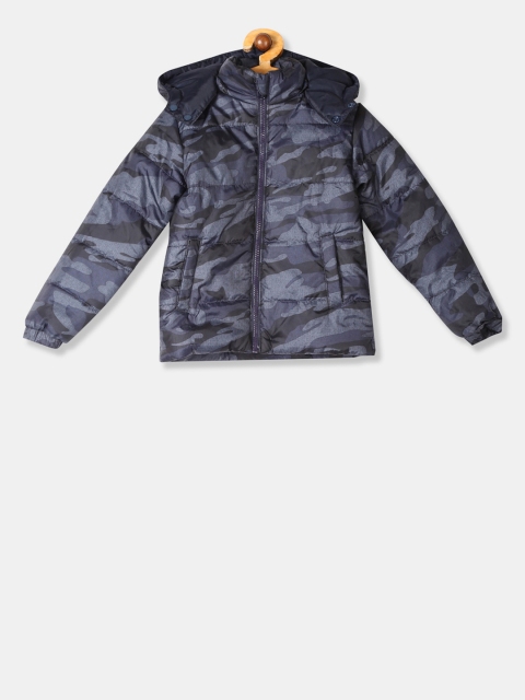 

Cherokee Boys Navy Blue & Grey Printed Puffer Jacket