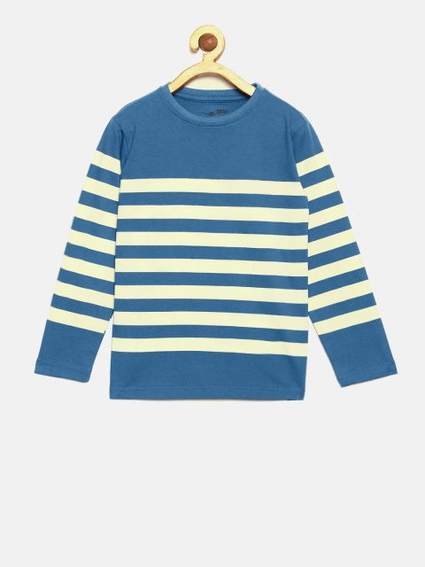 

DILLINGER Boys Blue & Yellow Striped Round Neck T-shirt