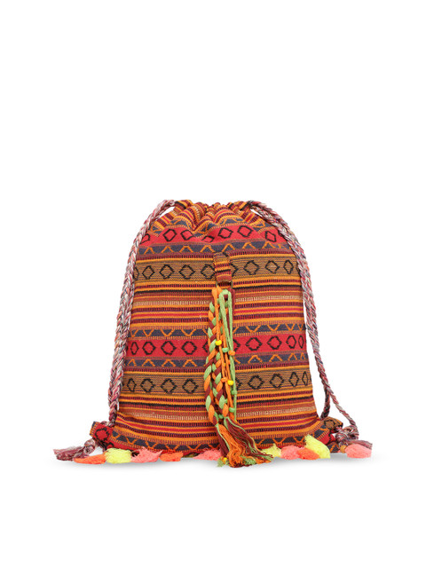 

The House of Tara Women Multicoloured Textured Backpack, Multi