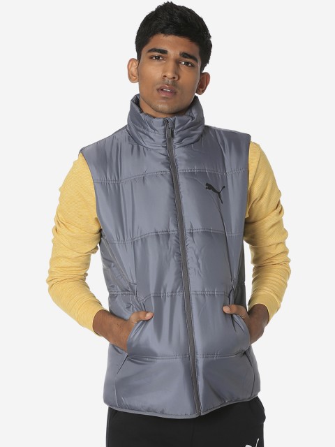 

Puma Men Grey Solid Puffer Jacket