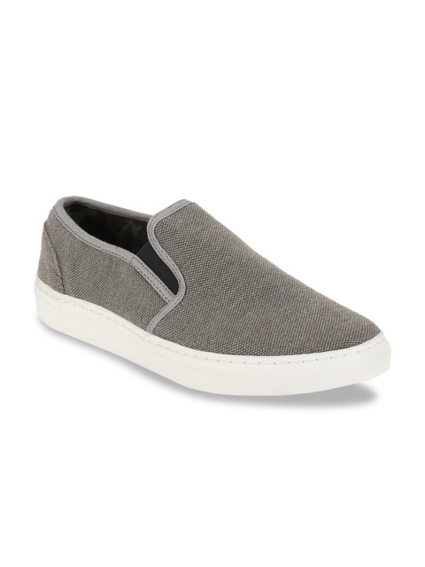 

Peter England Men Grey Solid Slip-On Sneakers