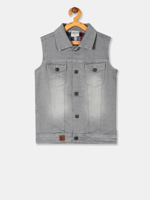 

Cherokee Boys Grey Colourblocked Denim Jacket