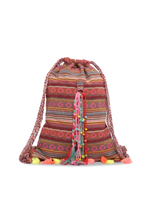 

The House of Tara Women Multicoloured Textured Backpack, Multi