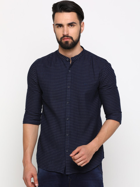 

SHOWOFF Men Blue Slim Fit Striped Casual Shirt
