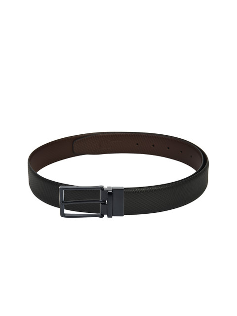 

Second SKIN Men Black & Brown Textured Reversible Leather Belt