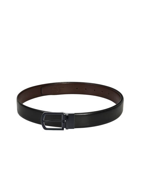 

Second SKIN Men Black & Brown Textured Reversible Leather Belt