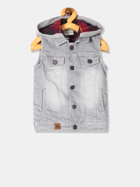 

Cherokee Boys Grey Colourblocked Denim Jacket