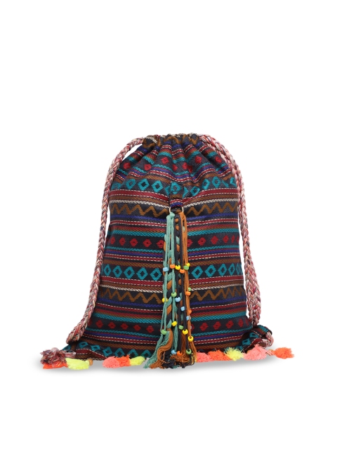 

The House of Tara Women Multicoloured Textured Backpack, Multi