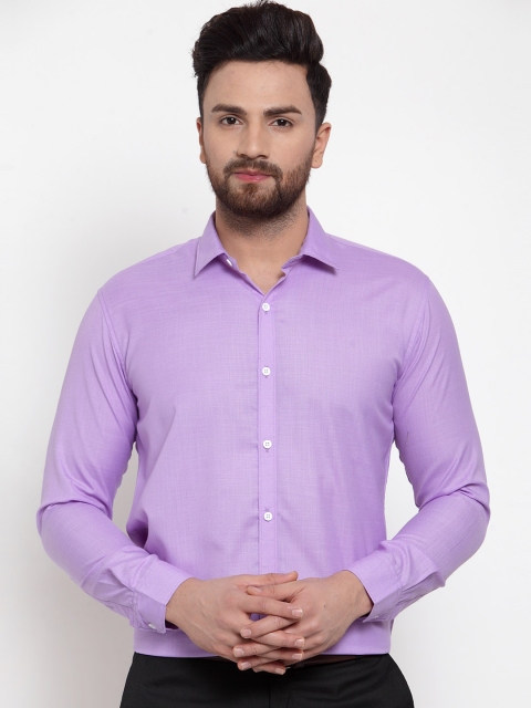 

JAINISH Men Purple Classic Slim Fit Solid Formal Shirt