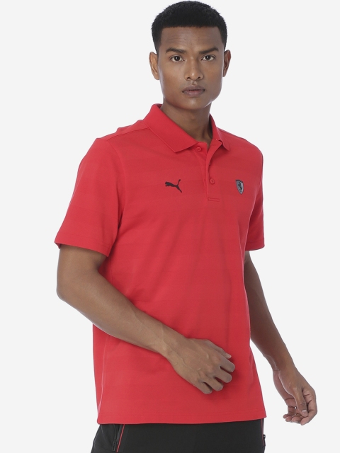 

PUMA Motorsport Men Red Solid Polo Collar T-shirt