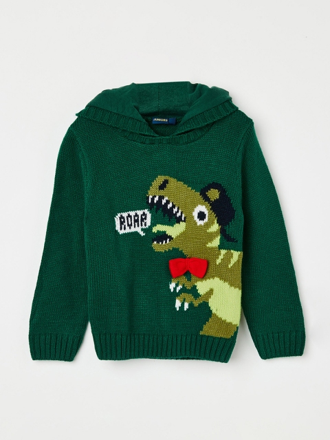 

Juniors by Lifestyle Boys Green Self Design Pullover Sweater