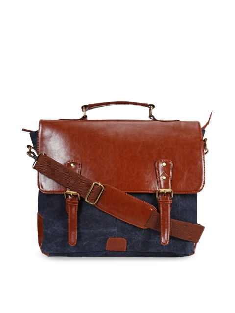 

Lychee bags Men Blue & Brown Solid Laptop Bag