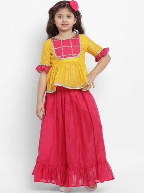 Bitiya by Bhama Yellow & Pink Ready to Wear Lehenga with Blouse