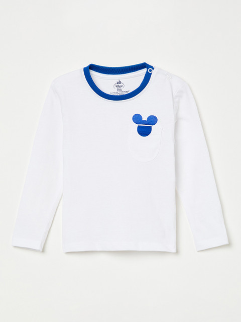 

Juniors by Lifestyle Boys White Mickey Mouse Printed Round Neck T-shirt