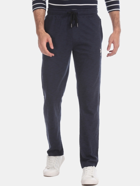 

U.S. Polo Assn. Men Navy Blue Self-Design Track Pants